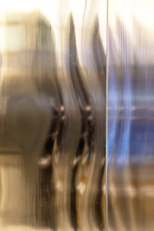 Polycarbonate sheets with colorful light reflection are used in interior designの写真素材