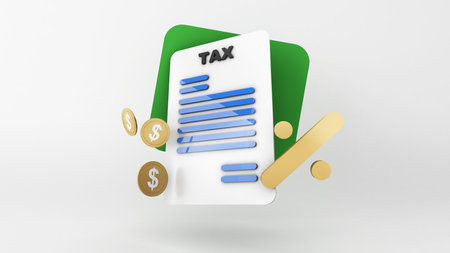 TAX letters on a white background,Legal tax management paper icon ,businesses for profit,3d renderingの写真素材