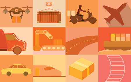Transportation and travel industry business graphic illustrationのイラスト素材