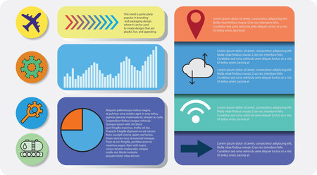 Airplane travel infographics and signsのイラスト素材