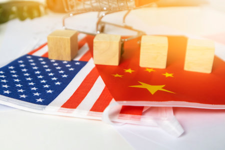 Trade competition among superpowers like China and the United States. ,Trade and investment in China and the United States. ,Investment Business and Economyの写真素材