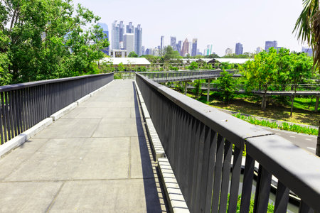 City center parks and garden paths on clear days