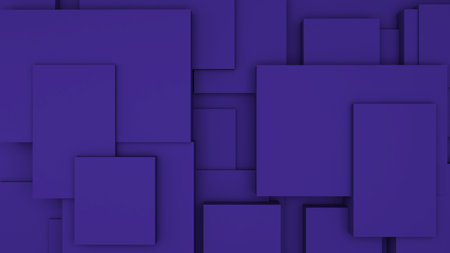abstract geometric shape background purple square Used in graphics or background images to add various messages.,3d rendering.の写真素材