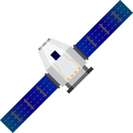 Satellite for space exploration and astronomical research and technology studiesのイラスト素材