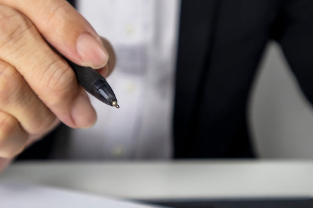 Business contract signing, signing a business contract agreementの写真素材