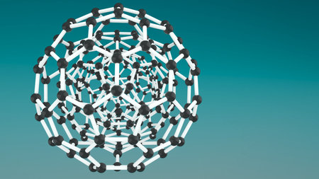 The shape structure of nanotechnology,Nanotechnology of the future,fullerene,3d rendering