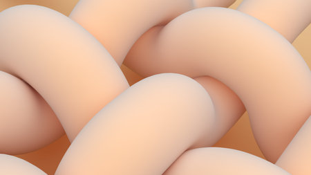 Abstract background illustration of animated lines,there is a coordination of soft orange lines, 3D...