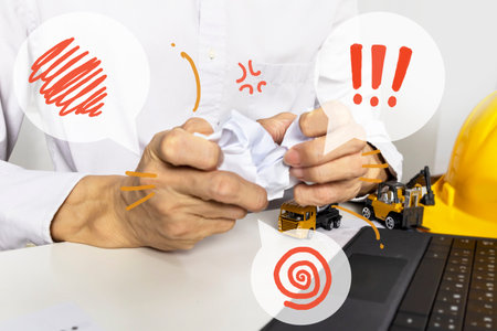 Engineers crumple papers to express dissatisfaction with work plans and get angry