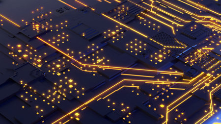 Abstract image of future technology concept,future technology pictures science fiction,3d renderingの写真素材