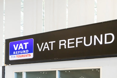 Vat refund sign for tourists in the airportの写真素材