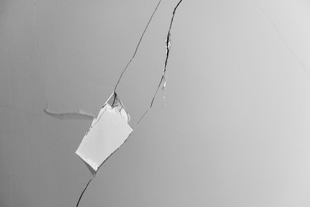 Building wall damage and earthquake damage to building structure cracked wallの写真素材