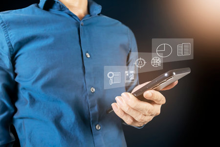 The concept of using mobile phones and technology, using mobile phones to check checklists of...