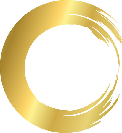 Luxury golden circle with brush strokes ,Abstract Gold Frames and Patternsのイラスト素材