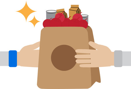 Purchasing goods, exchanging goods and food services, doing business and tradingのイラスト素材