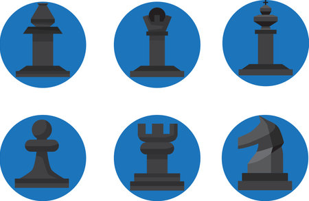 Black chess graphic, strategic planning and competition communication, business and trade approach.のイラスト素材