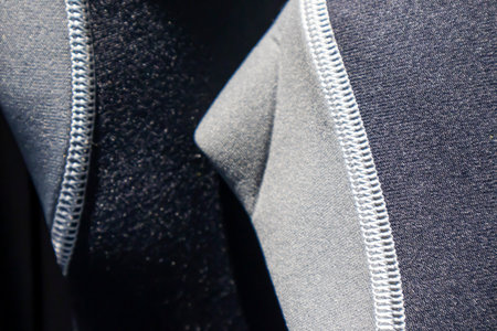 Sewing the edges of knitted garments and detailed fabricsの写真素材