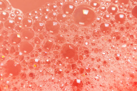 Colorful blurred bubble background ,Orange bubblesの写真素材
