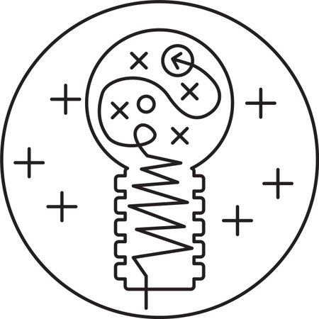 Light bulb line graphic showing the concept and direction of problem solving.のイラスト素材