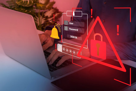 The concept of security system and account access protection by immediately alerting if there is a...