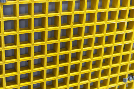 Square grid pattern steel grid panel painted yellow