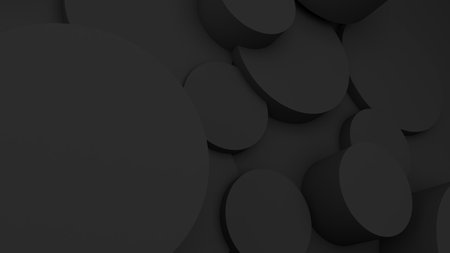 abstract geometric background shapes Black circle in relief, both high and low used to add different messages to visuals or backdrop images.,3d rendering.の写真素材