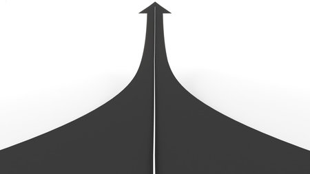 Decision making commitment. Journey in terms of ideas and commitment to goals. ,3d renderingの写真素材