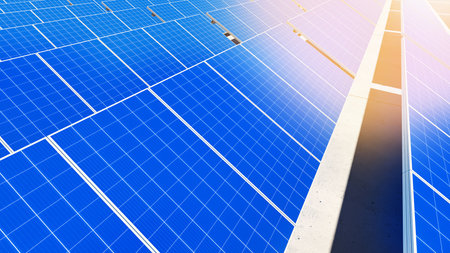 Clean energy from solar panels for a world that replaces traditional energy with alternative energy,...