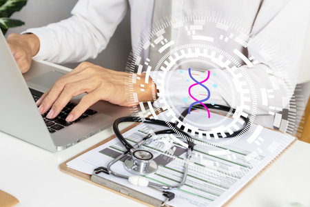 The medical concept of examining DNA to identify underlying diseases emphasizes targeted,...
