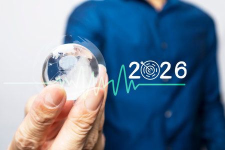 Businessmen look to the future and set investment targets for next year to grow.の写真素材