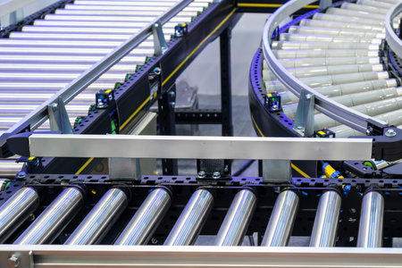 The machinery system for delivering goods in the material warehouse with a sliding mechanism, in a...