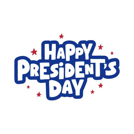 Happy Presidents Day celebration text. Hand drawn letteringのイラスト素材