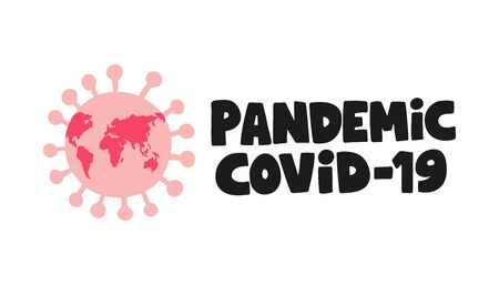 Pandemic coronavirus medical concept. Coronavirus bacteria icon. Covid-19 symbol. Virus outbreak vector illustration.のイラスト素材