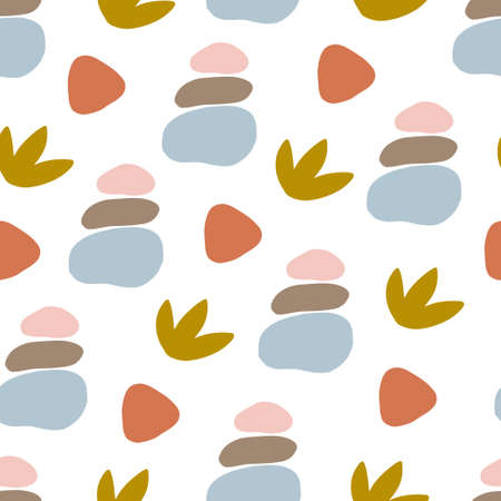 Vector seamless patterns with colorful abstract modern shape.のイラスト素材