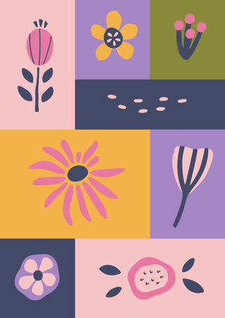 Modern trendy abstract flower poster.のイラスト素材