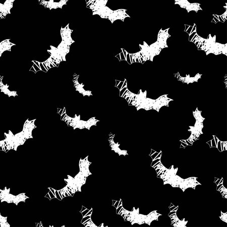 Halloween icons seamless pattern from animals, bat and magic attributes  for web and stickers. Vectorのイラスト素材