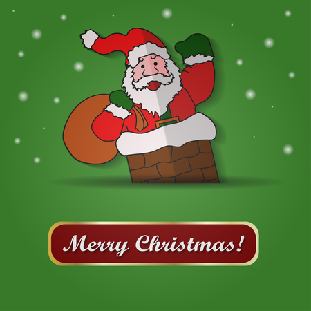Santa Claus above a white background vectorのイラスト素材
