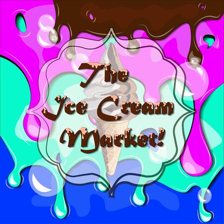 Colorful ice cream vector.EPS10. The Ice Cream Market.のイラスト素材
