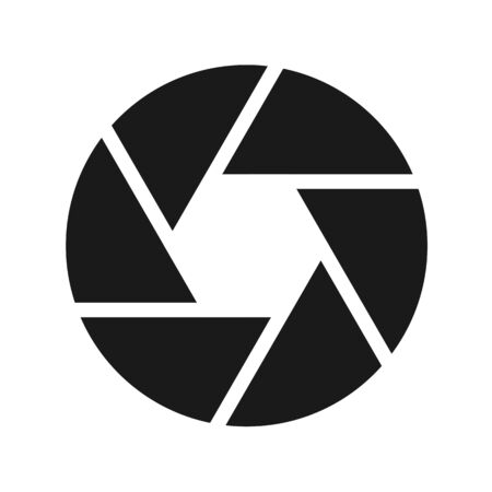 Camera shutter icon isolated on whiteのイラスト素材