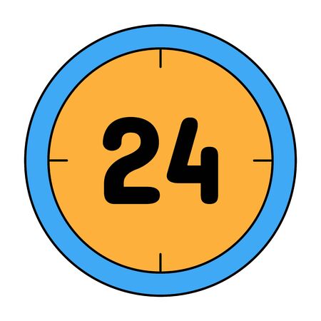 24 hours clock icon always open or fast shipping online store conceptのイラスト素材