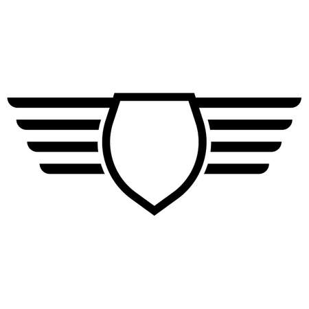 Powerful shield icon royal award badge. Black isolated vector illustration.のイラスト素材