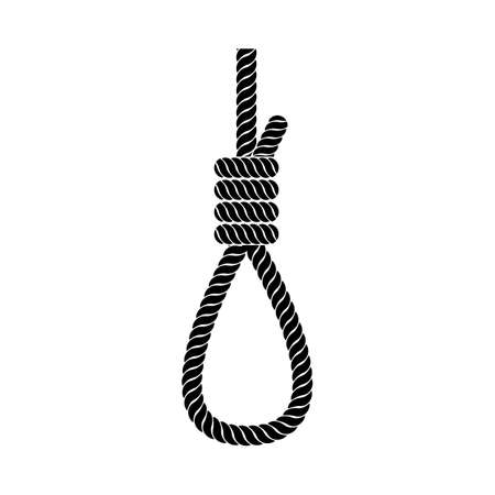 Rope noose icon. Suicide hang sign isolated on white background. Vector illustration.のイラスト素材