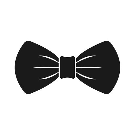 Bow tie icon. Black formal male neck tie symbol isolated on white background. Vector illustration.のイラスト素材