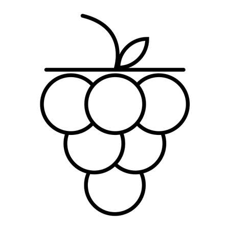 Grapes fruit cluster icon. Vineyard wine symbol isolated on white background. Vector illustration.のイラスト素材