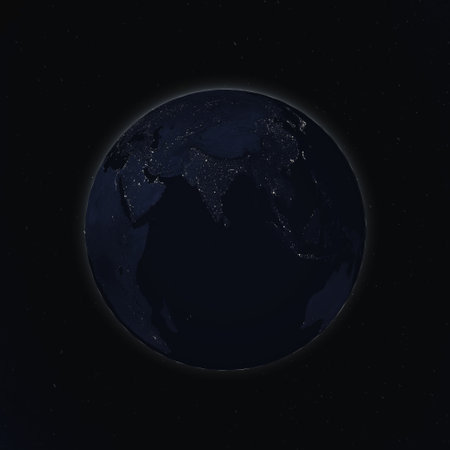 Night view of the planet Earth.の写真素材