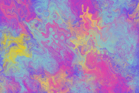 Rainbow fluid art cell background with abstract painted waves