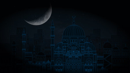 The illustration of SÃ¼leymaniye Mosque. Turkey Landmark.のイラスト素材