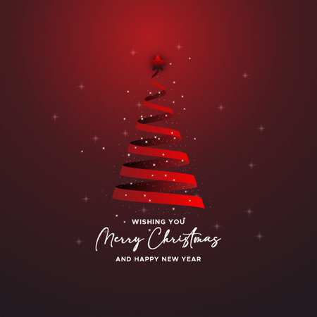 Merry Christmas and Happy New Year Greeting Cardのイラスト素材