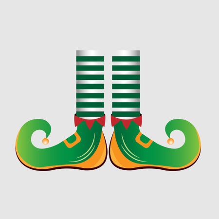Christmas Cartoon Elf's Legsのイラスト素材