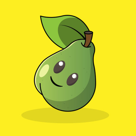 Green pear isolated in vector illustrationのイラスト素材
