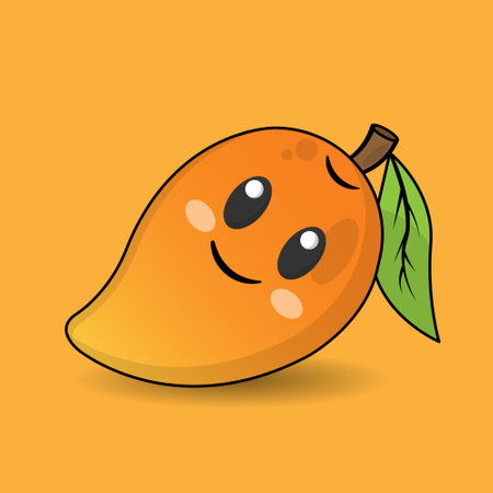 Juicy mango isolated illustrationのイラスト素材
